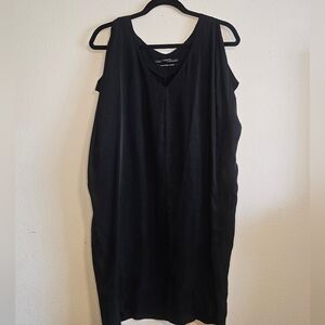 ALL SAINTS Spitalfields Black Sleeveless Silk Dress-10-New